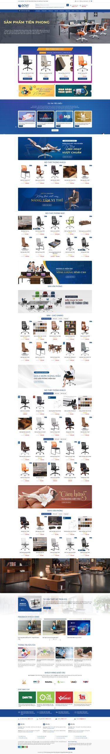 Theme WordPress Mẫu Website bán nội thất xây dựng chuẩn đẹp